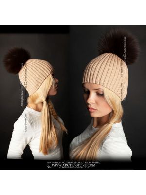 6,5 Yellow fox pom pom for hat (from fox tail)