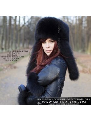 The Calgary Faux Fur Ladies Trapper Hat in Black at Fur Hat World