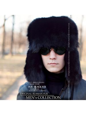 Men's fur stole 160cm, Saga black fox