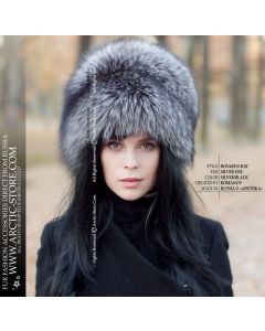 Boyaryshnia full fur hat crafted from rare Russian Silver Fox, a crown of sovereign elegance and imperial grace.