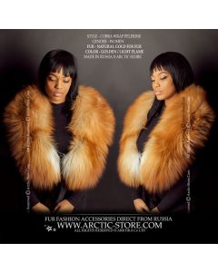 Natural Gold Fox Fur Shoulder Wrap Cobra Style by Arctic Store.