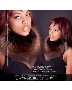 L’Or Noir Fox Fur Neck Warmer – Smoky Flow
