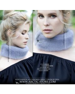 Sapphire Mink Fur Neck Warmer – Blue Tone