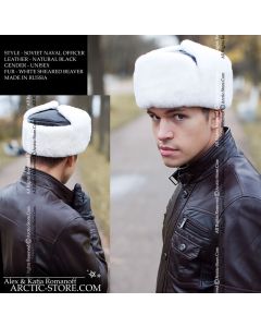 Naval Officer Fur Hat · White Sheared Beaver