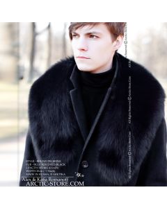 Men's pelerine, black fox
