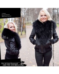 Round pelerine, black raccoon