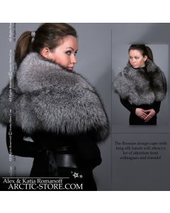 Women's Power Pelerine – Silver Grey Fox Fur