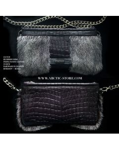 Romanov Mink Clutch – Blueberry Edition