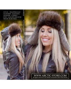 WOMEN’S TRAPPER HAT · BEAVER FUR · LEATHER