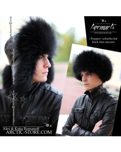 MEN’S TRAPPER HAT · BLACK RACCOON FUR · LEATHER