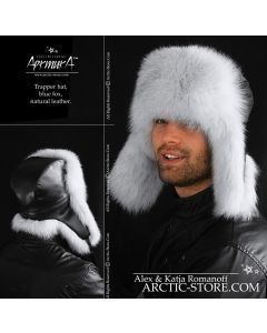 MEN’S TRAPPER HAT · POLAR FOX FUR · LEATHER