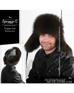 MEN’S TRAPPER HAT · BROWN FOX FUR · LEATHER