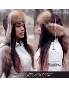 Women’s Bomber Hat · Baum Marten Fur · Leather · Tails