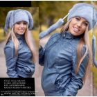 Fur hat with tails, sapphire mink