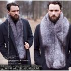 Men's Silver Grey Fox Fur Collar 140 cm