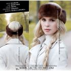 Mahogany mink fur headband with gold chains
