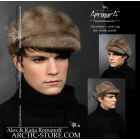 light brown pastel mink newspaper boy cap men fur winter hat