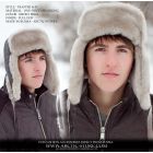 smoky beige shearling sheepskin trapper hat for men full fur