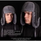 shearling sheepskin trapper hat sapphire blue men full fur