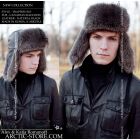 MEN’S TRAPPER HAT · CANADIAN RACCOON FUR · LEATHER