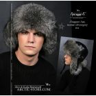 MEN’S TRAPPER HAT · SILVER GREY FOX FUR · LEATHER