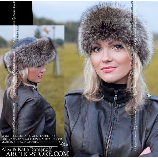 Roller fur hat - Raccoon Canadian / arctic-store