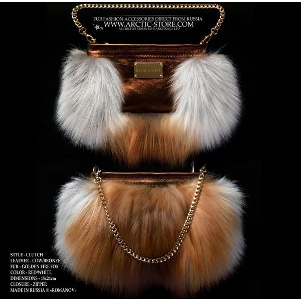 Genuine Fox Fur Handbag / Fox Fur Purse | FOX